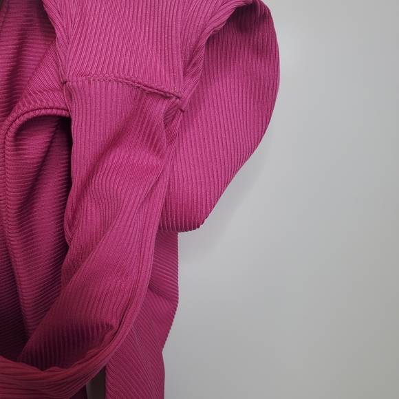 NWOT PEDDNEY Pink Mauve High Rise Ribbed Bikini Swimsuit Bottoms Small NEW - Picture 5 of 6